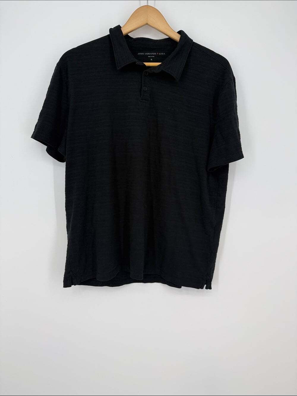 John Varvatos Black Short Sleeve Polo